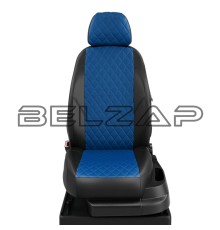 Авточехлы DAEWOO Nexia (08-) экокожа черно-синие ромб комплект AVTOLIDER
